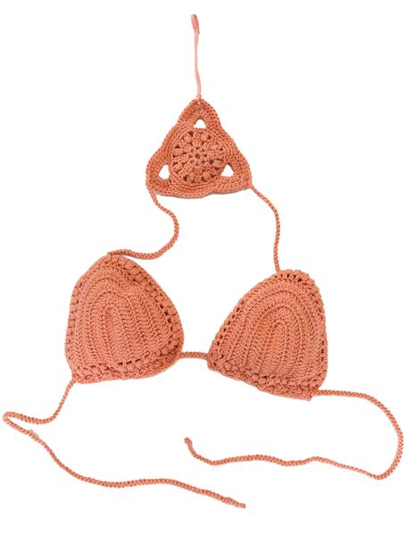 salmon bikini de crochet hecho a mano España artesanal calidad precio rebajas mar piscina fácil lavado swimwear trae baño summer cotton algodón swimsuit quality made in Spain e-shop online sales colors